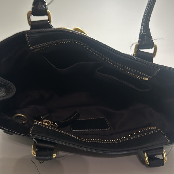 COACH Classic Hampton Satchel Bag - Black Pebbled Leather - F06S-10212 - Picture 9 of 9